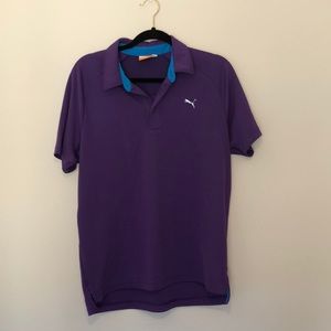PUMA Men Purple Polo Collar T-Shirt